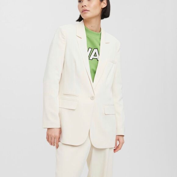 Vero Moda Aware Tone Long Sleeve Oversized Blazer Jacket Birch Women US 4 Office - Picture 7 of 10